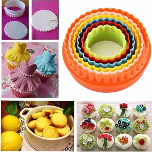 5/6pcs/Set Plastic Cupcake Round Heart Star Shape Cookie Cutter Cake Mold Biscuit Fondant DIY Cake Kitchen Cooking Tools
