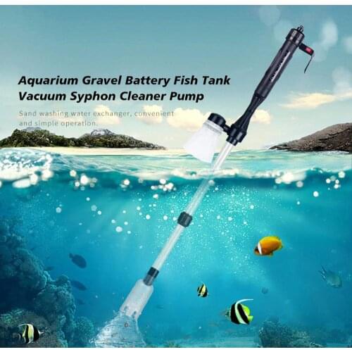 Aquarium Vacuum Cleaner Water Filter Fish Tank Sand Remover Battery Syphon Operated Filter Gravel Cleaner Aquarium Cleaning Tool