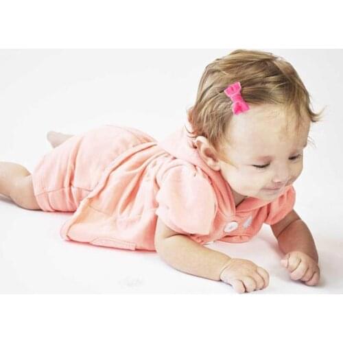 Velvet Hair Bow Mini Snap Clip 100pcs