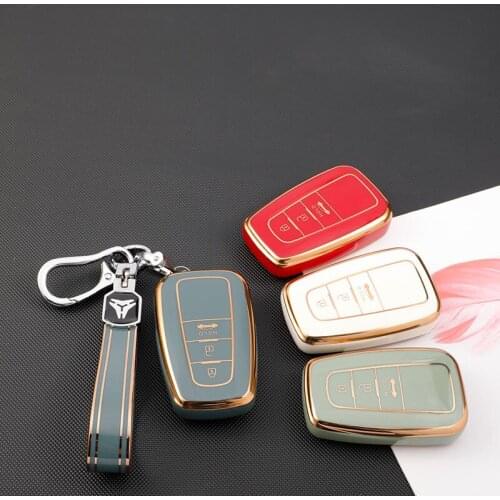 TPU Car Key Cover 2 3 Button Case For Toyota Camry CHR CH-R Prius Corolla RAV4 Prado 2017 2018 2019 Keychain Keyless