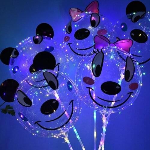 Disney Mickey Minnie Cartoon Glowing Balloon Petal Rose Fashion Balloon Valentines Day Confession Childrens Birthday Gift
