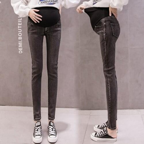 Jeans Fashion Maternity Pants Spring 2019 New Skinny Skinny Nine Feet Pregnant Women Pants Support Pants