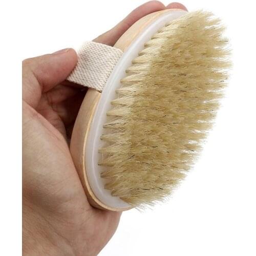 Hot Dry Skin Body Brush Soft Natural Bristle Shower Brushes Wooden Bath Shower Bristle Brush SPA Body Brushes Without Handle