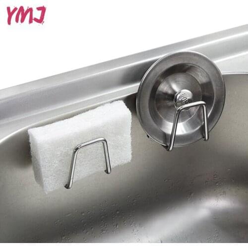 Kitchen Stainless Steel Sponges Holder Self Adhesive Sink Sponges Drain Drying Rack Kitchen Sink Accessories Organizer GUANYAO