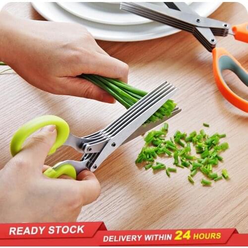 Kitchen multi-layer vegetable food green onion scissors household five-layer childrens food office shredded paper scissors