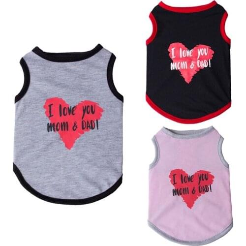 Summer Love Heart Printed Pet Dog Clothes Dog Vest For Small Dogs Cat Chihuahua Clothing Dogs Shirt Pet Clothing