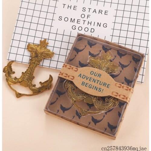 50 Pcs Gold Nautical Anchor Metal Beer Bottle Opener Return Gifts for Birthday Beach Wedding Favors Souvenirs for Guests