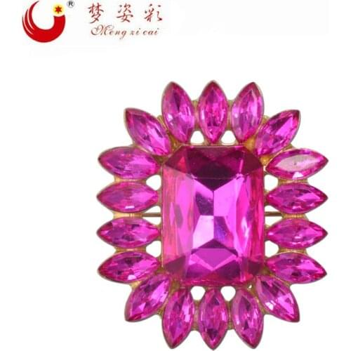 CAIZI Fashion Flower Crystal Brooch for Women Acrylic Broches Stone Pins Brosch Cloth Brooch Wedding Engagement Jewelry Bouquet