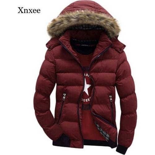 Mens Winter Jacket Thicken Hooded Multiple Colors Fur Collar Parka Mens Jacket Casual Thicken Jacket Mens
