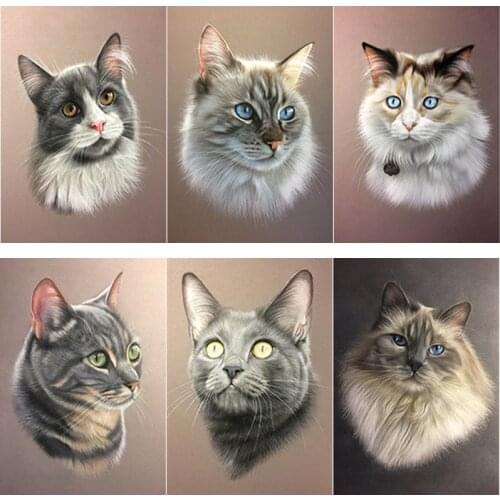New 5D DIY Diamond Painting Cat Diamond Embroidery Animal Cross Stitch Scenery Full Square Round Drill Crafts Home Decor Gift