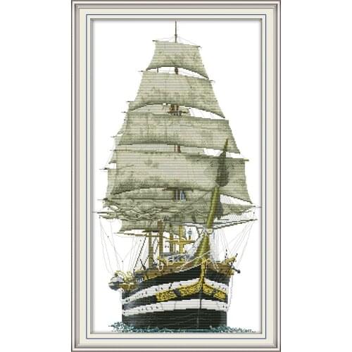Ancient warship cross stitch kit aida 14ct 11ct count print canvas cross stitches needlework embroidery DIY handmade