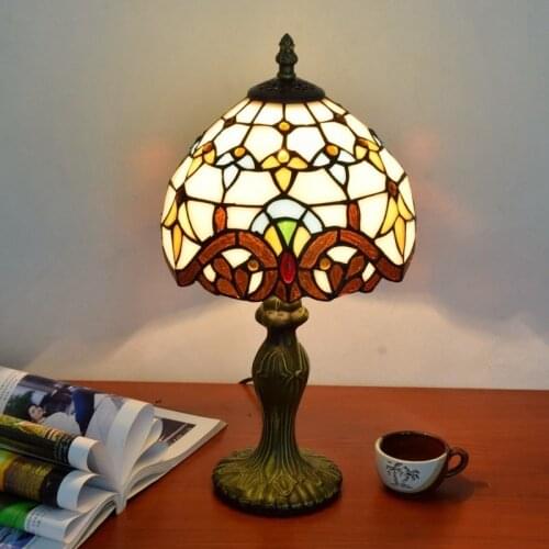 20cm Tiffany Table Lamp E27 Alloy Base Baroque Bedroom Bedside Lamp Creative Fashion Retro Table Lamp MJ1113