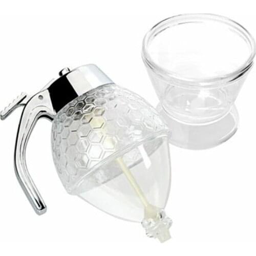 JOYLIVE New Bottle Honey Dispenser And Container Glass Crystal Honey Dispenser Transparent Honey Storage Container