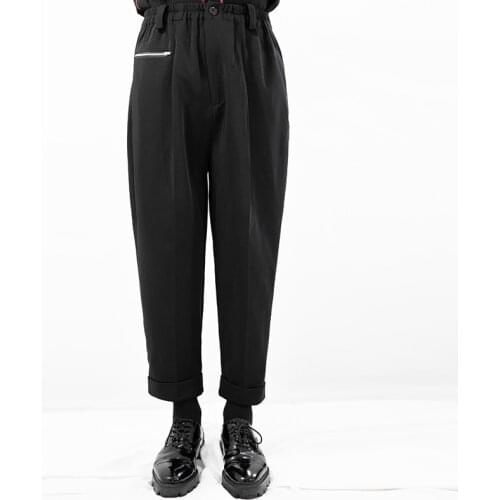 New mens clothing Hair Stylist personality Baggy casual pants Trend DJ nightclub Haren trousers plus size costumes