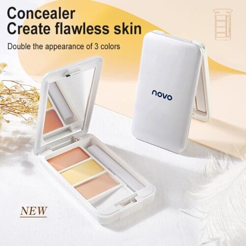 NOVO 3 Colors Concealer Foundation Cream Cover Facial Spots Acne Marks And Freckles Brighten Skin Tone Skin Care Makeup TSLM1