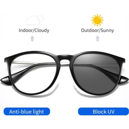 FENCHI TR90 Newest Custom Logo Anti blue Glasses Frame Photochromic Retro UV Protect Blue Light Blocking Glasses