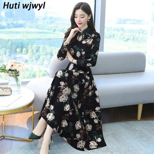 2021 Autumn Winter Vintage Plus Velvet Warm Vestidos 4XL Plus Size Women Bodycon Casual Maxi Dress Party Elegant Red Midi Dress