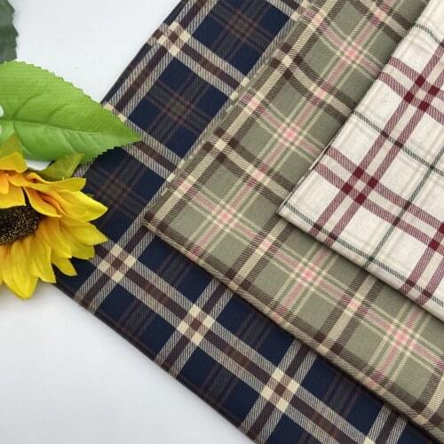 Twill Plaid Fabric Cotton 100% Kids By The Meter Shirt Clothes Pants Pajamas Summer Brocade Fabrics Grid for Sewing Per Meters