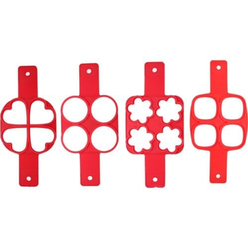 Silicone 4 Hole DIY Egg Pancake Ring Nonstick Pancake Maker Bake Cake Mold Egg Shaper Omelette for Home Kitchen Baking Gadgets