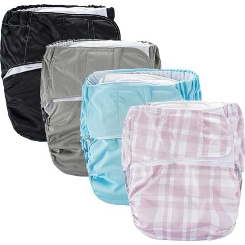 Mora Mona 1Pc Reusable Oversized Waterproof Hook&Loop Adult Cloth Diaper With Insert For Adult Elderly