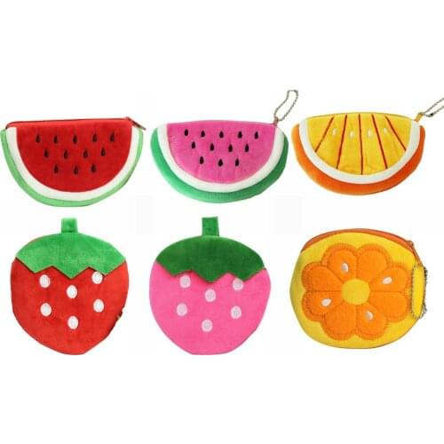 All Shapes - Cartoon Fresh Watermelon Coin Purses , Small Casual Coin Wallet BAG , Ladys Fruits Money Bag Pouch