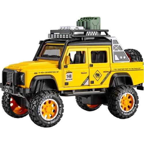 1:32 off-road alloy car model childrens big wheel sound and light pull back toy car birthday gift boy Christmas kid child