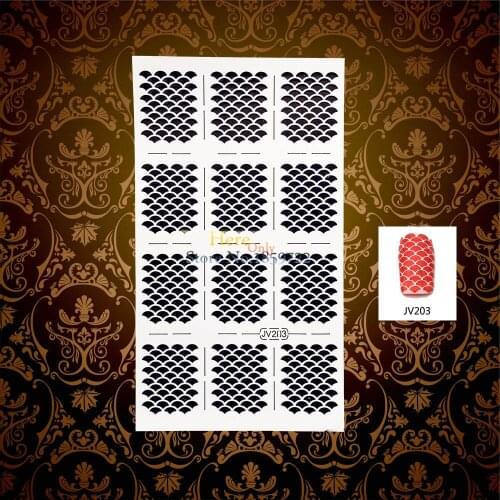 1PC Fashion Nail Art Stencil Sticker Fish Scale Design Hollow Nail Manicure Stamp Template Tools HWJV203 Nail Decal Polish Vinyl