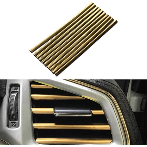 10 Pcs Car Air Conditioner Accessories AUTO Colorful Air Outlet Decoration Strip