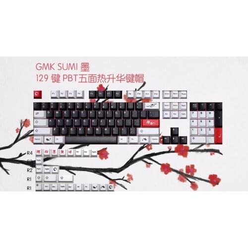 129 keycaps PBT Cherry Profile SUMI personalized keycap Cherry MX switch mechanical keyboard