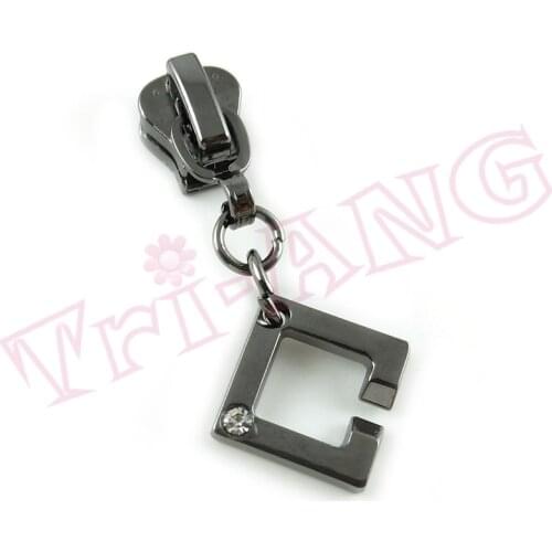 20pcs/lot, Fashion Rhinestone 5# Square Shape Zipper Sliders