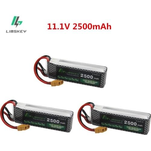 Upgrade 11.1v 2500maH Lipo Batterry For RC Quodcopter Cars Boats Drone Spare Parts 35C 3s 2200mah 11.1v Rechargeable Battery 3pc
