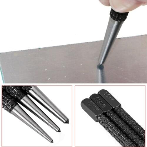 3Pcs Non-Slip Center Pin Punch Set High-carbon Steel Center Punch for Alloy Steel Metal Wood Drilling Tool Drill Bit