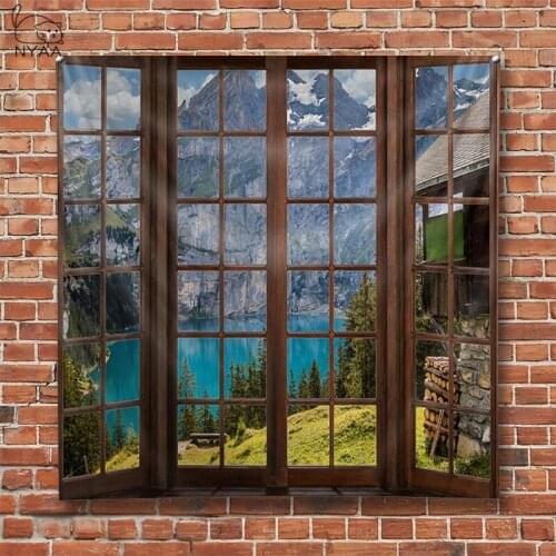 3D window scenery decoration tapestry hippie wall bohemian style decoration tapestry bedroom dormitory wall tapestry