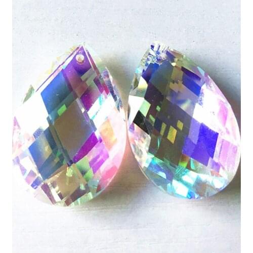 50MM 100pcs/lot clear AB crystal suncatchers hanging pendents for chandelier parts Wedding Decoration Event Party Supplies