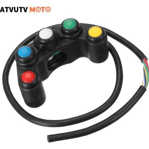 7/8" Motorcycle Switche 5 Button 22mm Handlebar Mount Headlight Turn Signal Fog Lights Horn self-locking self-return For Yamaha