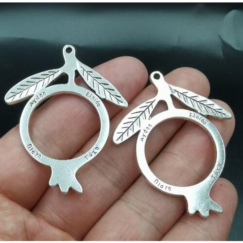 Antiquing 10pcs Pomegranate Pendants Fruit Charms DIY Necklace Earrings Charms Good Luck Greek Charms39*50mm