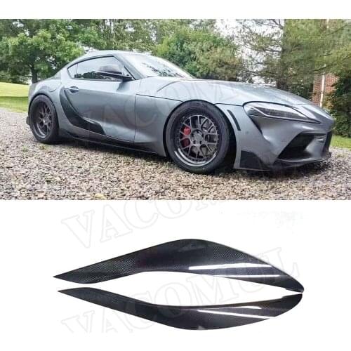 For Toyota Supra A90 Coupe 2 Door 2019 2020 Carbon Fiber Car Door Side Fender Vents Trims Frame Decoration Cover FRP
