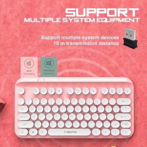 Jelly Comb 2.4G Wireless Keyboard Portable USB Wireless Keyboard for PC Laptop Desktop Ergonomic Keyboard Multimedia Keys