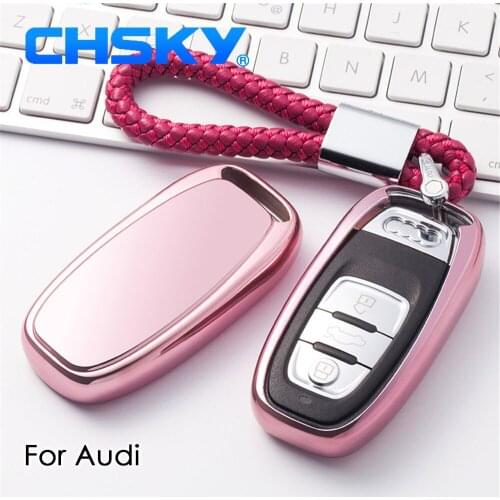 CHSKY TPU For Audi key cover For Audi A4 A5 A6 A7 Q5 Q7 R8 RS4 RS5 Car key covers Shell case keychain Car Styling accessories