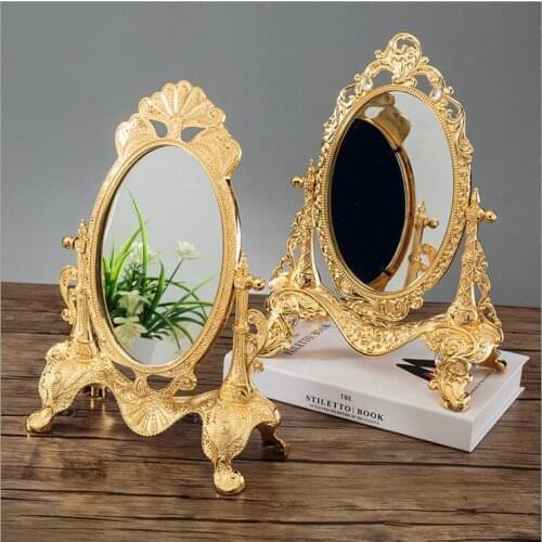 Europe 360 rotating sliver/gold color Desktop mirror Vanity mirror Wedding home decorative mirrors large gold mirror J051