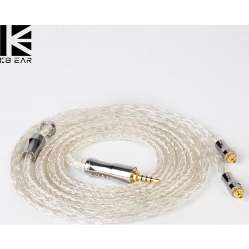 KBEAR Expansion 24 Cores 4N Silver Plated Upgrade Cable with MMCX/2PIN/QDC/TFZ Connector Use For BLON BL03 KBEAR KS1 TRI I3