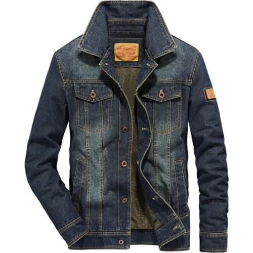 Vintage Jacket Men Denim Coat Spring Autumn Military Jackets Coats Casual Fashion Multi-pockets Jean Jacket Man Veste Homme