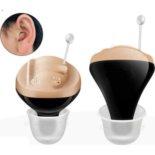 US Warehouse 1 Pair Hot Hearing Aid Amplifier in Canal Invisible Voice mini Earbuds Aids for The Elderly Deafness Mini Earphones