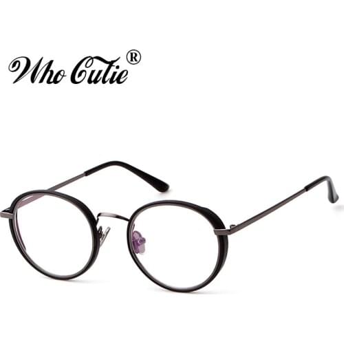 WHO CUTIE 2019 Blue Blocking Round Glasses Frame Men Women Fake Clear Lens Optical Computer Retro Blue Light Eyeglasses OM787