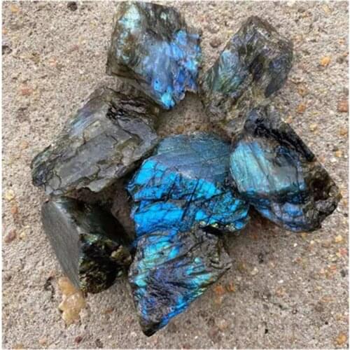 Natural gemstone crystal labradorite rough stones for decoration