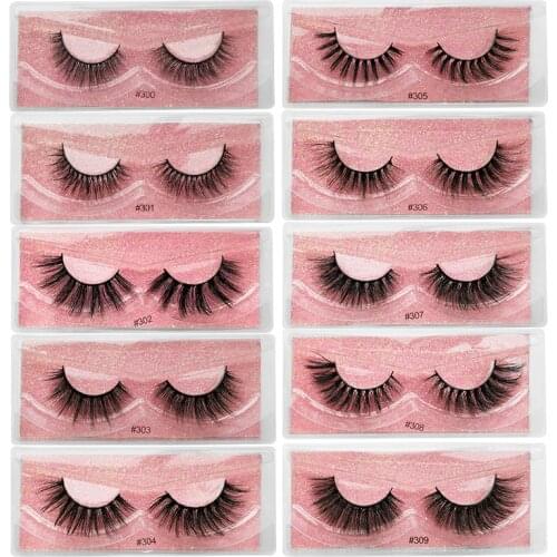 LANJINGLIN bulk 3d mink lashes 20/30/50/100 pairs natural long false eyelash extension handmade eyelashes volume fluffy lash