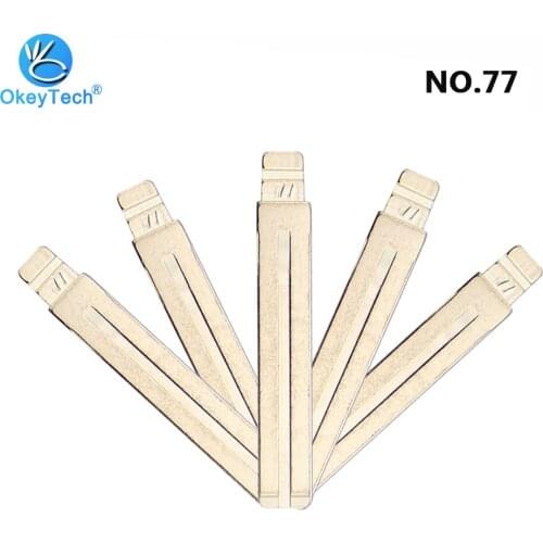 OkeyTech 10pcs/lot NO.77 KD Car Flip Folding Key Blade Auto Remote Control Metal Uncut Blank #77 for New Wuling 6390