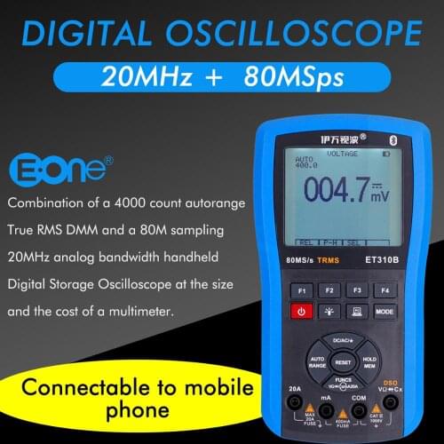 ET310B Android Oscilloscope Multimeter Handheld Scopemeter Bluetooth Oscilloscopes Kit 20MHz Andriod Phone Connectable