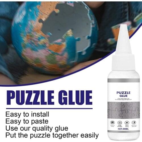 Jigsaw Puzzle Glue with Trowel Applicator Transparent Liquid Jigsaw Puzzle Fixative Glue Laminates and Preserves LBE