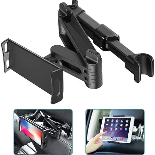 IPad Car Pillow Mobile Phone Holder Tablet Stand Back Seat Headrest Mount Bracket 5-11 Inch Flexible 360 Degree Rotating